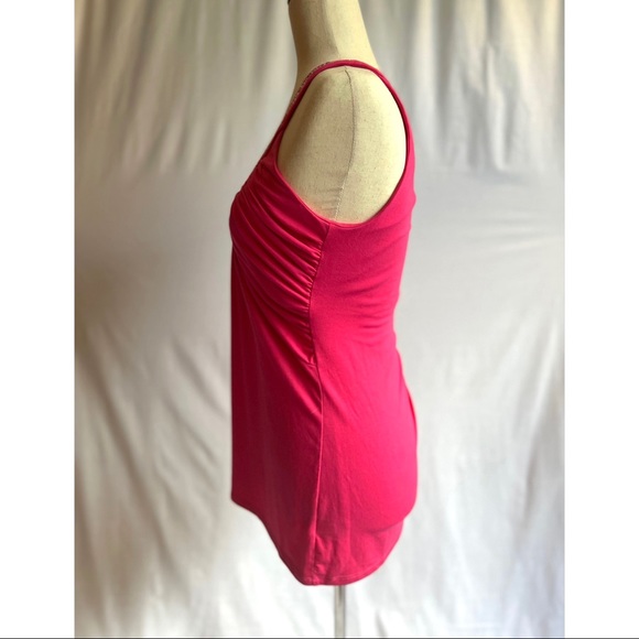 White House Black Market Hot Pink Fitted Tank With Rhinestones - Picture 3 of 5